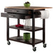 Langdon Kitchen Cart; Drop Leaf; Cappuccino and Natural - Top Restaurant Supplies -  - Doba