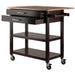 Langdon Kitchen Cart; Drop Leaf; Cappuccino and Natural - Top Restaurant Supplies -  - Doba