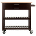 Langdon Kitchen Cart; Drop Leaf; Cappuccino and Natural - Top Restaurant Supplies -  - Doba