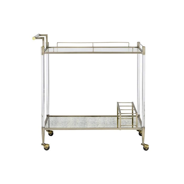 ACME Cirro Serving Cart in Antique Mirror & Wire Brass AC00160 - Top Restaurant Supplies -  - Doba