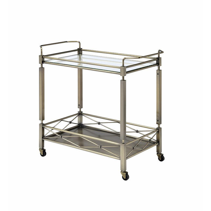 ACME Matiesen Serving Cart, Antique Gold & Clear Glass 98350 - Top Restaurant Supplies -  - Doba