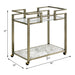 ACME Neilo Serving Cart in Clear Glass, Faux Marble & Wire Brass Finish AC00159 - Top Restaurant Supplies -  - Doba