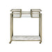 ACME Neilo Serving Cart in Clear Glass, Faux Marble & Wire Brass Finish AC00159 - Top Restaurant Supplies -  - Doba