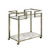 ACME Neilo Serving Cart in Clear Glass, Faux Marble & Wire Brass Finish AC00159 - Top Restaurant Supplies -  - Doba