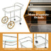 2-Tier Tempered Glass Bar Cart with 2 Large Aluminum Wheels and 2 Rolling Casters - Top Restaurant Supplies -  - Doba