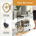 2-Tier Tempered Glass Bar Cart with 2 Large Aluminum Wheels and 2 Rolling Casters - Top Restaurant Supplies -  - Doba