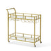 VEVOR 2 Tiers Gold Metal Bar Serving Cart with Wine Rack Glass Holder 120 LBS - Top Restaurant Supplies -  - Doba