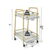 2-tier Kitchen Rolling Cart with Steel Frame and Lockable Casters - Top Restaurant Supplies -  - Doba