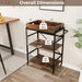 3-Tier Industrial Bar Cart with Detachable Tray for Kitchens - Top Restaurant Supplies -  - Doba