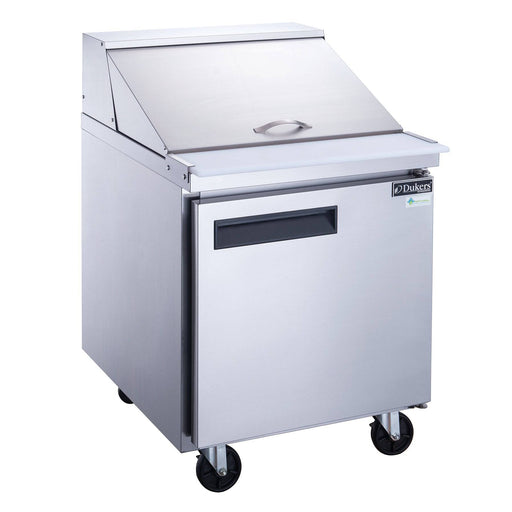 Dukers DSP29-12M-S1 1-Door Commercial Food Prep Table Refrigerator in Stainless Steel with Mega Top, 29" Wide - Top Restaurant Supplies
