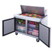 Dukers DSP48-18M-S2 2-Door Commercial Food Prep Table Refrigerator in Stainless Steel with Mega Top, 48.125" Wide - Top Restaurant Supplies