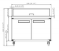 Dukers DSP48-18M-S2 2-Door Commercial Food Prep Table Refrigerator in Stainless Steel with Mega Top, 48.125" Wide - Top Restaurant Supplies