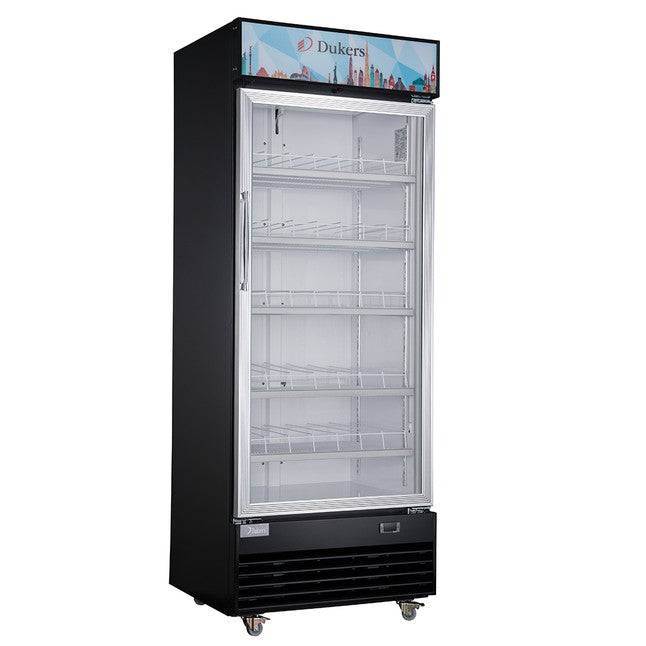 Dukers DSM-19R Commercial Single Glass Swing Door Merchandiser Refrigerator, 29.5" Wide - Top Restaurant Supplies