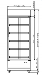 Dukers DSM-19R Commercial Single Glass Swing Door Merchandiser Refrigerator, 29.5" Wide - Top Restaurant Supplies