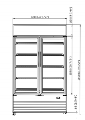 Dukers DSM-33R Commercial Glass Swing 2-Door Merchandiser Refrigerator, 39.375" Wide - Top Restaurant Supplies