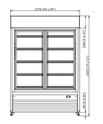 Dukers DSM-47SR Commercial Glass Sliding 2-Door Merchandiser Refrigerator in Black, 54.125" Wide - Top Restaurant Supplies