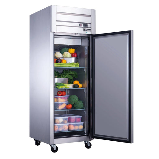 Dukers D28AR Commercial Single Door Top Mount Refrigerator in Stainless Steel, 27.5" Wide - Top Restaurant Supplies