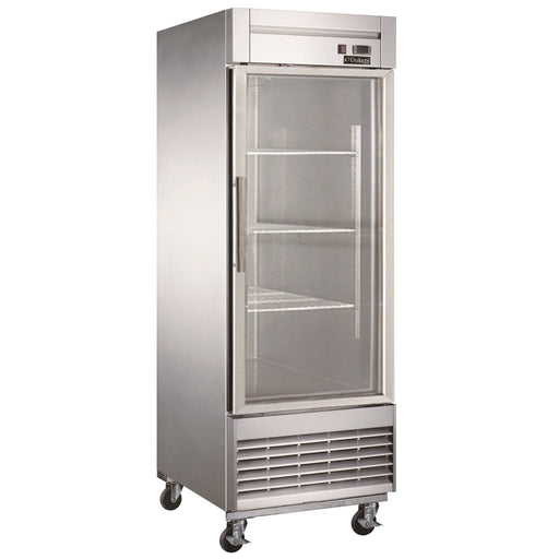 Dukers D28R-GS1 Bottom Mount Glass Single Door Commercial Reach-in Refrigerator, 27.5" Wide - Top Restaurant Supplies