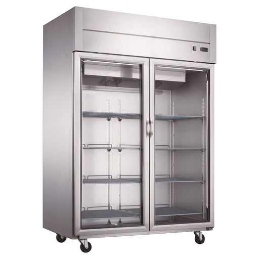 Dukers D55AR-GS2 Top Mount Glass 2-Door Commercial Reach-in Refrigerator, 55.125" Wide - Top Restaurant Supplies