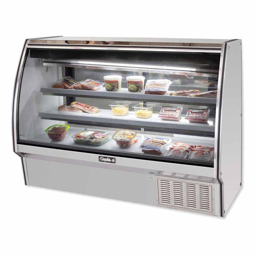 Leader  Refrigeration  ERHD84 Refrigerated Curved Glass High Deli Case with 2 Shelves, 84" - toprestaurantsupples.com
