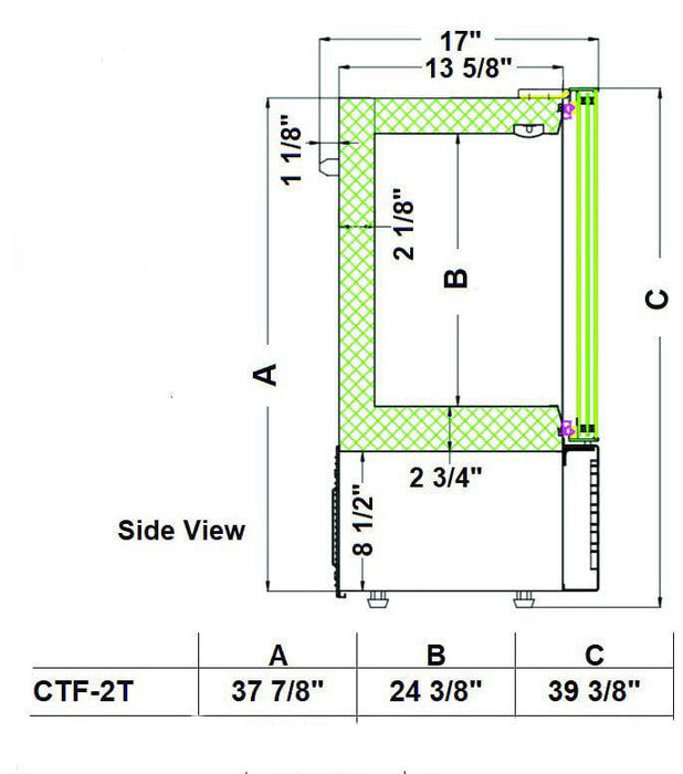 Excellence Industries CTF-2T 16 1/8" Countertop Freezer, 2.0 Cu Ft. - Top Restaurant Supplies