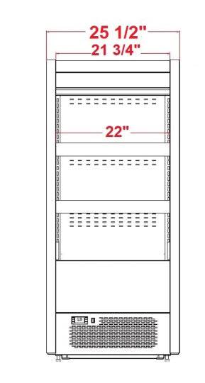 Excellence Industries AC-6 25 1/2" Open Air Curtain Display Case Merchandiser, 6.0 Cu Ft. - Top Restaurant Supplies