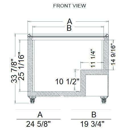 Excellence Industries EURO-5 24 5/8" Flat Lid Display Freezer, 5.0 Cu Ft. - Top Restaurant Supplies