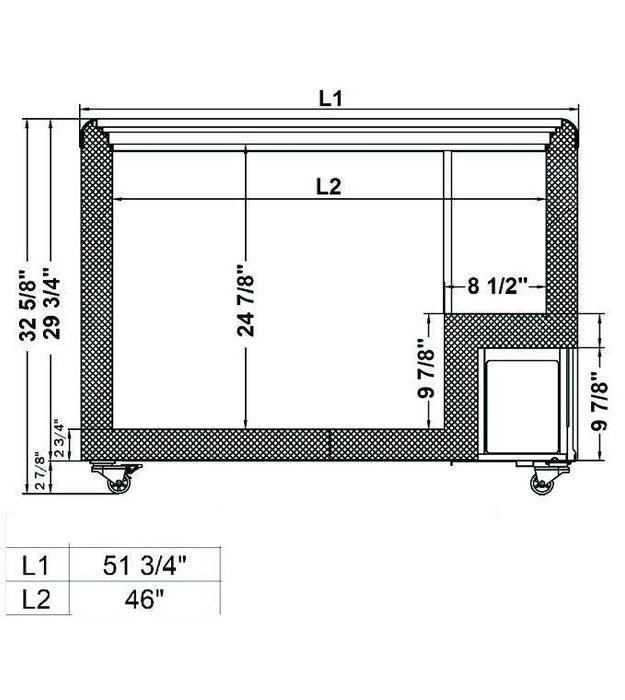Excellence Industries HB-14HCD 51 3/4" Dual Temperature Display Freezer, 13.8 Cu Ft. - Top Restaurant Supplies