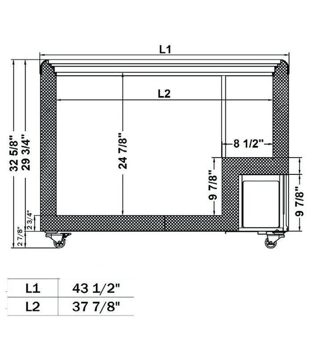 Excellence Industries HL-11HC 43 1/2" Low Temperature DisplayFreezer, 11.1 Cu Ft. - Top Restaurant Supplies