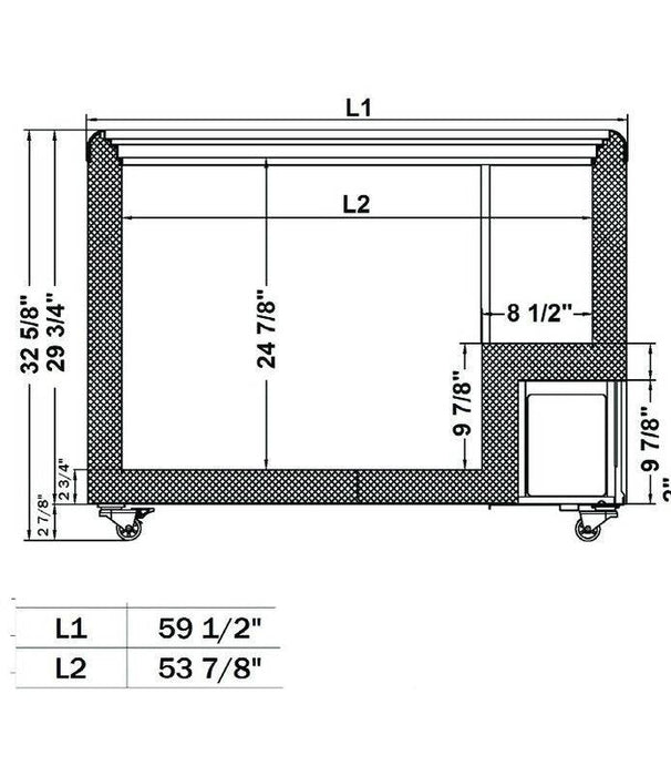 Excellence Industries HL-17HC 59 1/2" Low Temperature DisplayFreezer, 16.5 Cu Ft. - Top Restaurant Supplies