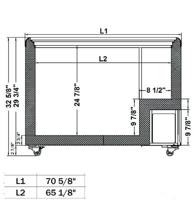Excellence Industries HL-20HC 70 5/8" Low Temperature DisplayFreezer, 20 Cu Ft. - Top Restaurant Supplies