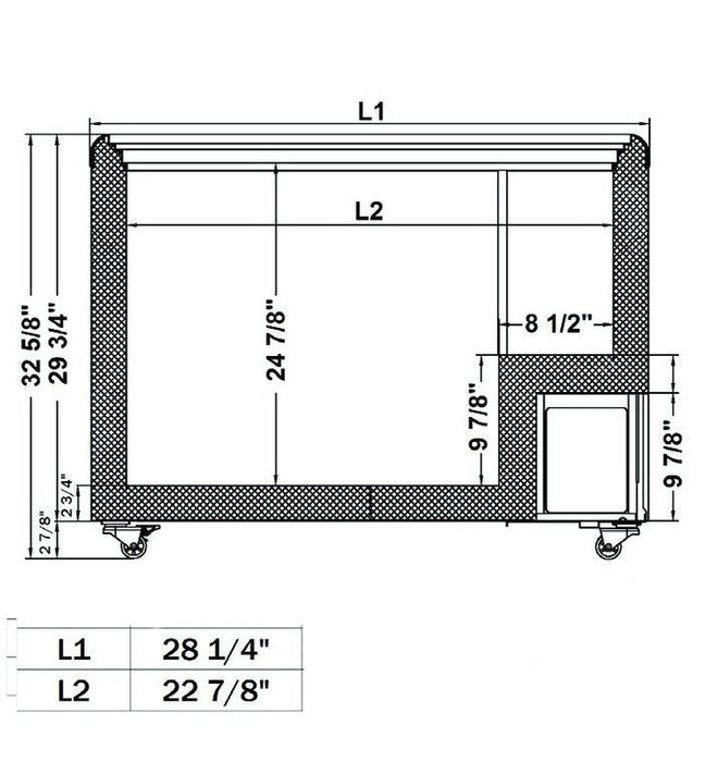 Excellence Industries HL-6HC 28 1/2" Low Temperature DisplayFreezer, 6.4 Cu Ft. - Top Restaurant Supplies