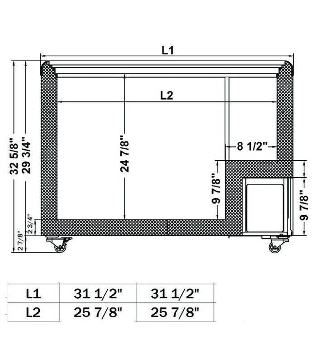 Excellence Industries HL-7HC 31 1/2" Low Temperature DisplayFreezer, 7.4 Cu Ft. - Top Restaurant Supplies