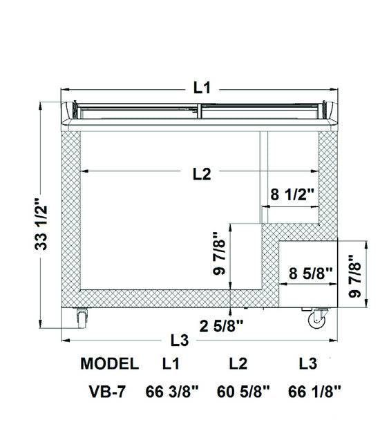Excellence Industries VB-7HC 66 3/8" Curved Lid Display Freezer, 18.5 Cu Ft. - Top Restaurant Supplies