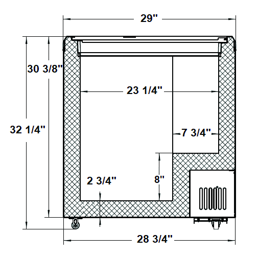 Excellence Industries VBN-3 29" Narrow Display Freezer, 4.0 Cu Ft. - Top Restaurant Supplies