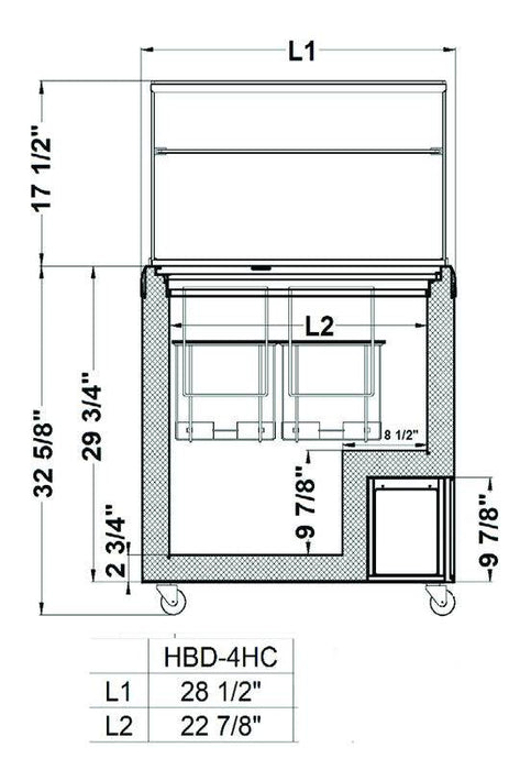 Excellence Industries HBD-4HC 28 1/2" Ice Cream Dipping Cabinet with LED, 6.4 Cu Ft. - Top Restaurant Supplies