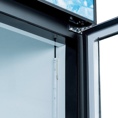 Coldline G15-W 26" Single Glass Swing Door Merchandiser Refrigerator, Black - Top Restaurant Supplies
