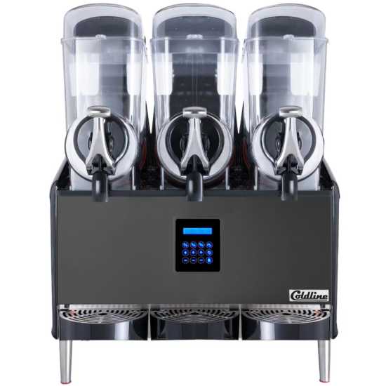 Coldline GRANITA-3X - Triple 3 Bowl Pourover Granita Slush Machine - 9.6 Gallon, 120V - Top Restaurant Supplies