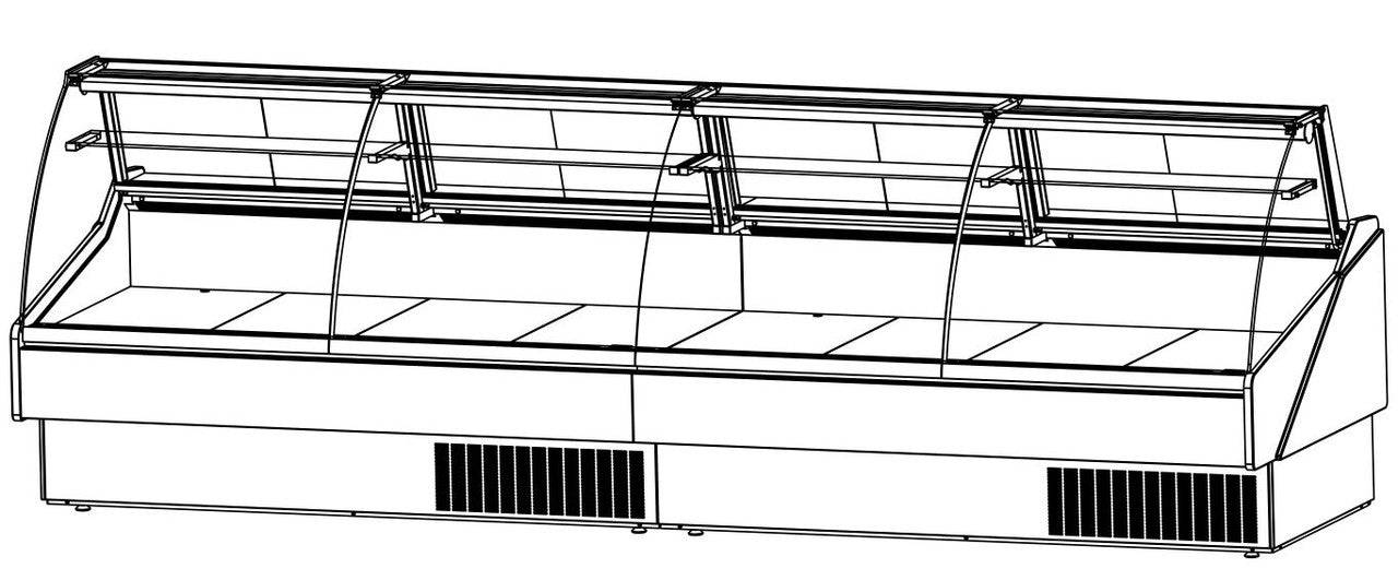 Hydra-Kool KFM-CG-100-S Fresh Meat Curved Glass Deli Case - Top Restaurant Supplies