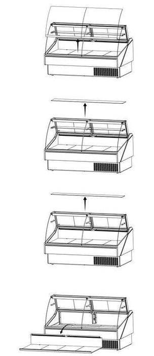 Hydra-Kool KFM-CG-100-S Fresh Meat Curved Glass Deli Case - Top Restaurant Supplies