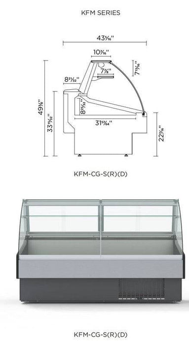 Hydra-Kool KFM-CG-50-S Fresh Meat Curved Glass Deli Case - Top Restaurant Supplies