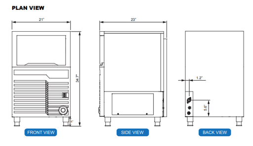 Icetro WU-0100-AC Undercounter Ice Machine Air Cooled 21” - Top Restaurant Supplies