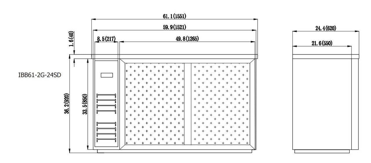 IKON IBB61-2G-24SD Back Bar Refrigerator Sliding Doors, 61.1" Wide, 14.16 Cu. Ft. - Top Restaurant Supplies