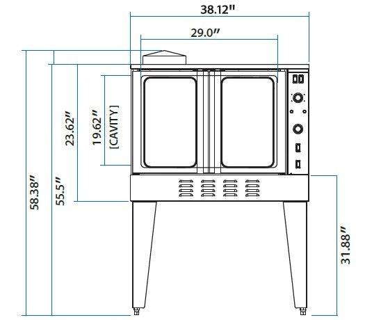 IKON IECO 38" Full-Size Single Deck Electric Convection Oven - Top Restaurant Supplies