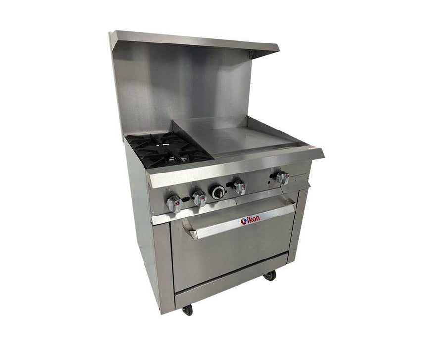 IKON IR-2B-24MG-36 36" Gas Range with 24"Griddle & 2 Burners - Top Restaurant Supplies