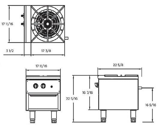 IKON ISP-18 Gas Stock Pot Range, 1 Burner - Top Restaurant Supplies
