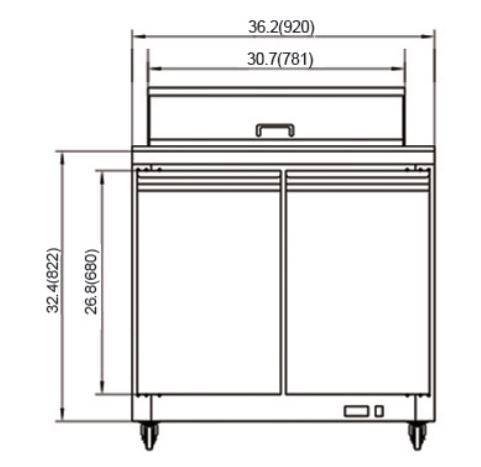 IKON ISP36 Salad and Sandwich Prep Table, 36.2" Wide, 7.7 Cu. Ft. - Top Restaurant Supplies