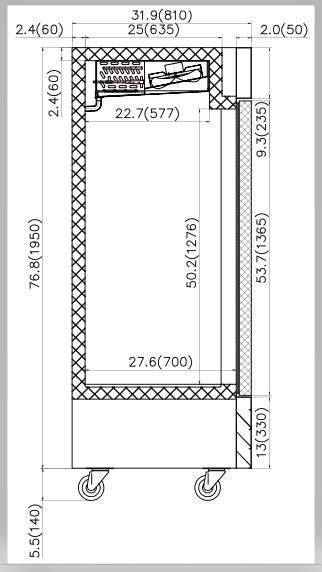 IKON IB54RG Double Glass Door Bottom Mount Refrigerator, 53.9" Wide, 43.9 Cu. Ft. - Top Restaurant Supplies