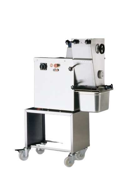 Jaccard FS19-201809 High Speed Strip Slicer with 9mm Straight Edge Blade Set, Feeding Tray & Stand - Top Restaurant Supplies