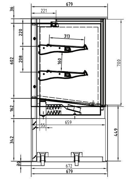 Kool-It KBF-60C Corner display case, 59" Wide, 15.9 Cu. Ft. - Top Restaurant Supplies
